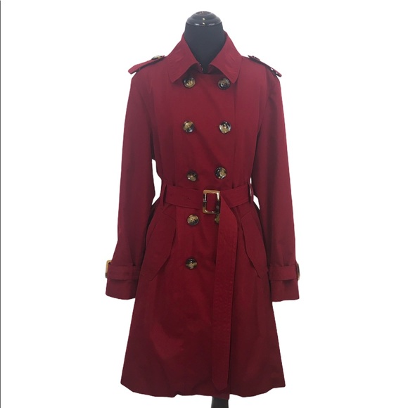 London Fog Jackets & Blazers - LONDON FOG Deep Red Double Breasted Trench Coat, L